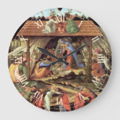 クリスマス出生、誕生のBotticelli著 ラージ壁時計 (正面)