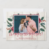 クリスマス出産報告カード　写真付き 招待状 (正面)