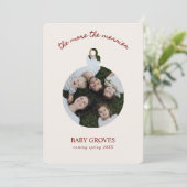 クリスマス出産報告カード 2枚の写真付き シーズンカード (スタンド正面)