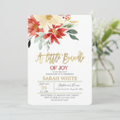 クリスマス出産準備 冬のベイビーシャワー 招待状 (スタンド正面)