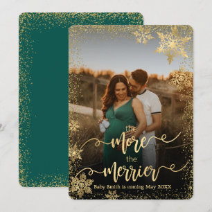 クリスマス出産発表写真カード 招待状