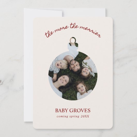 クリスマス出産発表2枚写真 シーズンカード (正面)