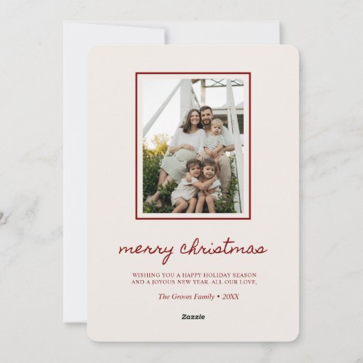 クリスマス出産発表2枚写真 シーズンカード (裏面)