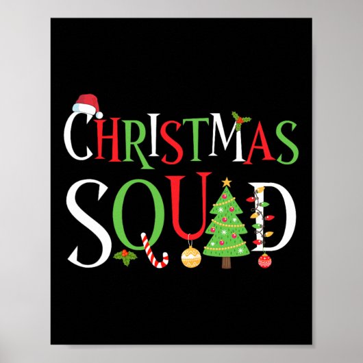 クリスマス分隊の家族のマッチングおもしろいクリスマス ポスター (正面)