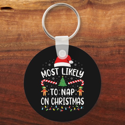 クリスマス分隊の家族の昼寝で最も可能性が高い キーホルダー (正面)