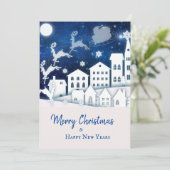 クリスマス切り出しの町とサンタクロースの夜 シーズンカード (スタンド正面)