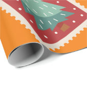 クリスマス切手オおもしろいレパーソナライズされたンジ ラッピングペーパー (ロールコーナー)