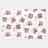 クリスマス切手コラージュ家族の写真 ラッピングペーパーシート (正面2)