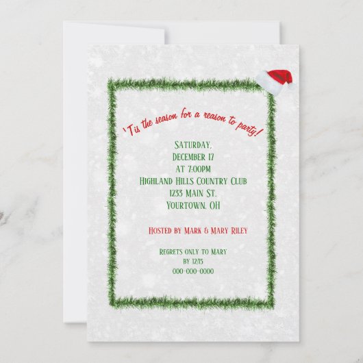 クリスマス切手 招待状 (裏面)