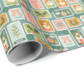 クリスマス切手（青） ラッピングペーパー (ロールコーナー)