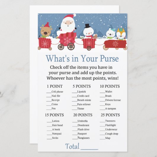 クリスマス列車あなたの財布のゲームの中に何がある (正面/裏面)