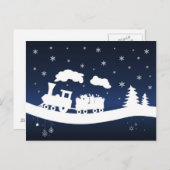 クリスマス列車とギフトはがき ポストカード (正面/裏面)