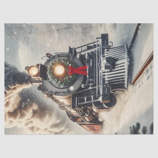 クリスマス列車と休日のリースデコページ 薄葉紙 (正面)