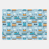 クリスマス列車と木 ラッピングペーパーシート (正面3)