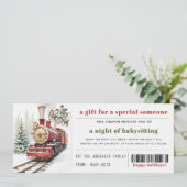 クリスマス列車の雪のクリスマスギフトクーポン シーズンカード (スタンド正面)