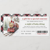 クリスマス列車の雪のクリスマスギフトクーポン シーズンカード (正面/裏面)