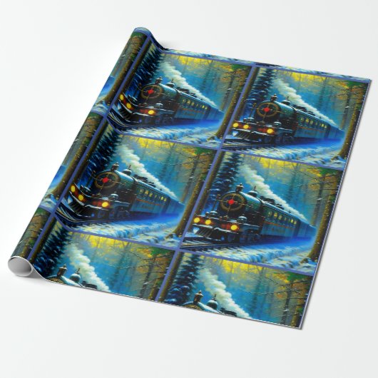 クリスマス列車 ラッピングペーパー (アンロールド)