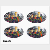 クリスマス列車 楕円形シール (シート)