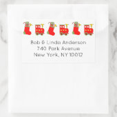 クリスマス列車 長方形シール (バッグ)