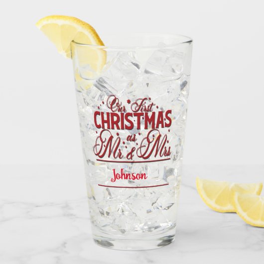 クリスマス初めてのクリスマスさん。ミセス・マグズ タンブラーグラス (アイス正面)