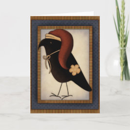 クリスマス初期のカラスデザインホリデーカード シーズンカード