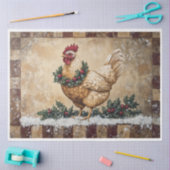 クリスマス初期のチキン 薄葉紙 (クラフト)