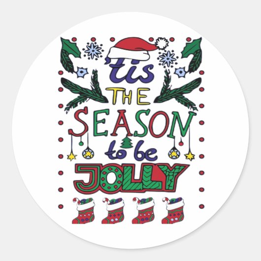 クリスマス到来 ラウンドシール (正面)