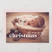クリスマス到着ホリデーフォトカード シーズンカード (正面/裏面)