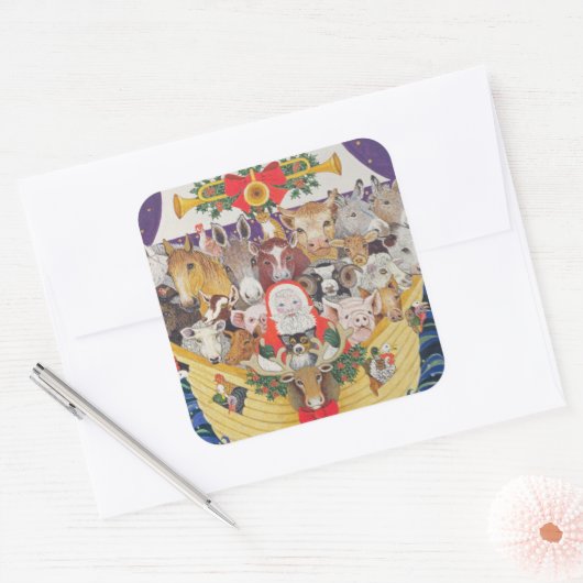 クリスマス到着 スクエアシール (封筒)