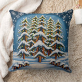 クリスマス刺繍スノーフレーク装飾用クッション クッション (ブランケット)