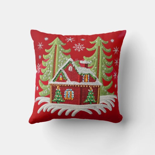 クリスマス刺繍スノーフレーク装飾用クッション クッション (裏面)