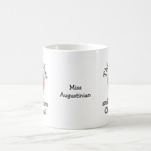 クリスマス前のおもしろい先生スマイル コーヒーマグカップ (中央)