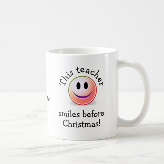 クリスマス前のおもしろい先生スマイル コーヒーマグカップ (右)