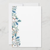 クリスマス前の何か青いブライダルシャワー 招待状 (裏面)