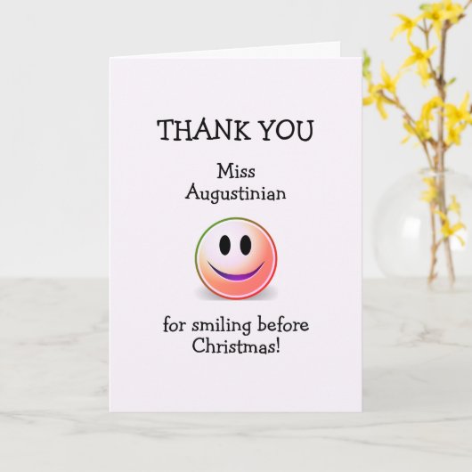 クリスマス前の先生スマイルに感謝 カード (黄色い花)