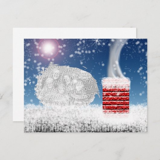 クリスマス前の夜のテンプレートはがき シーズンポストカード (正面/裏面)
