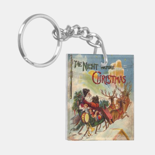 クリスマス前の夜のヴィンテージクリスマス キーホルダー (正面左)