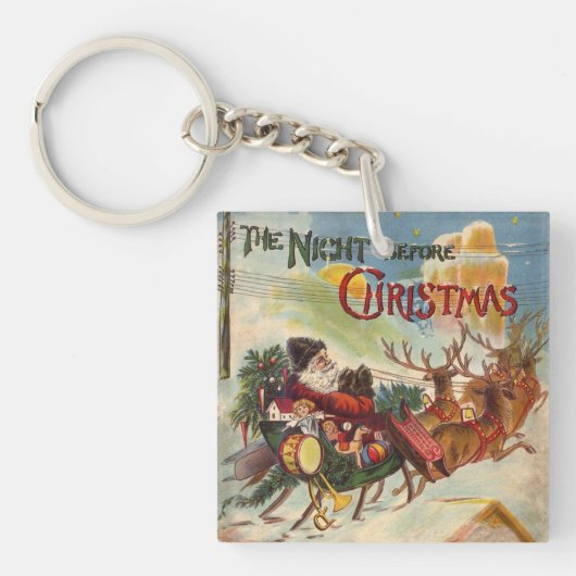 クリスマス前の夜のヴィンテージクリスマス キーホルダー (正面)