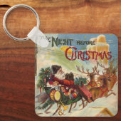 クリスマス前の夜のヴィンテージクリスマス キーホルダー (正面)
