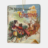 クリスマス前の夜のヴィンテージクリスマス セラミックオーナメント (左)