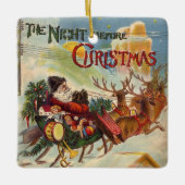 クリスマス前の夜のヴィンテージクリスマス セラミックオーナメント (正面)