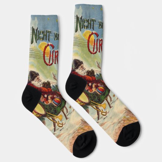 クリスマス前の夜のヴィンテージクリスマス ソックス (右)