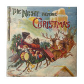 クリスマス前の夜のヴィンテージクリスマス タイル (正面)