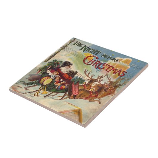 クリスマス前の夜のヴィンテージクリスマス タイル (側面)