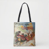 クリスマス前の夜のヴィンテージクリスマス トートバッグ (正面)