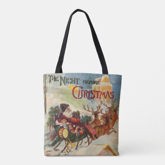 クリスマス前の夜のヴィンテージクリスマス トートバッグ (裏面)