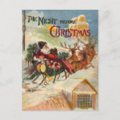クリスマス前の夜のヴィンテージクリスマス ポストカード (正面)