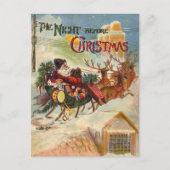 クリスマス前の夜のヴィンテージクリスマス ポストカード (正面)
