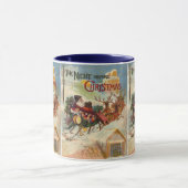 クリスマス前の夜のヴィンテージクリスマス マグカップ (中央)