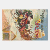 クリスマス前の夜のヴィンテージクリスマス ラッピングペーパーシート (正面)